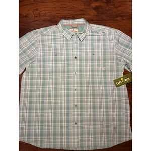 NWT Lake & Trail 3XL Short Sleeve Stretch Vented Outdoor Hiking Shirt Aqua Green